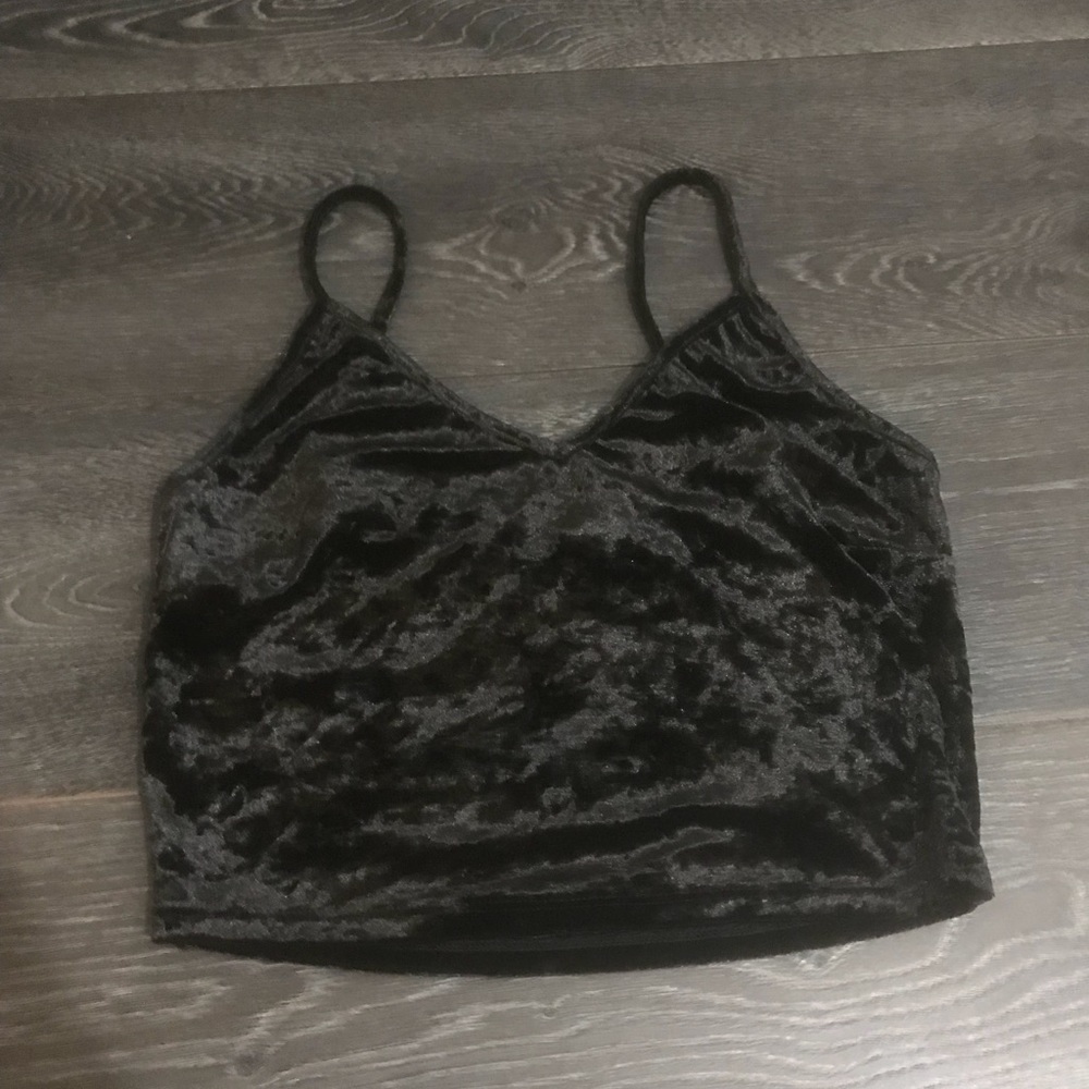 black velvet crop top.